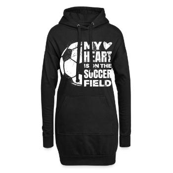 Citation d’amoureux du football - Sweat-shirt à capuche long Femme - noir - Devant