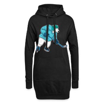 Bâton de hockey sur glace Polar Bear - Sweat-shirt à capuche long Femme - noir - Devant