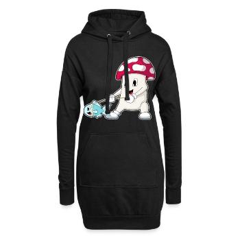 Pêche aux poissons pêcheurs aux champignons - Sweat-shirt à capuche long Femme - noir - Devant