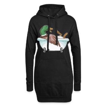 Ente Baden Badewanne - Hoodie-Kleid - Schwarz - Vorne