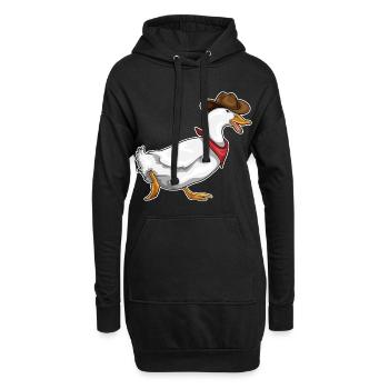 Canard Cowboy Chapeau de cowboy - Sweat-shirt à capuche long Femme - noir - Devant