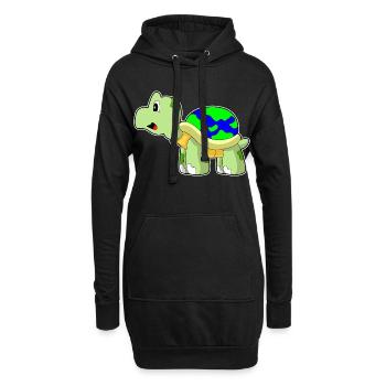 Schildkröte Erdkugel - Hoodie-Kleid - Schwarz - Vorne