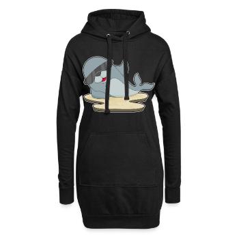 Seehund Sonnenbrille - Hoodie-Kleid - Schwarz - Vorne
