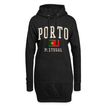Porto Portugal Vintage Imprimer - Sweat-shirt à capuche long Femme - noir - Devant