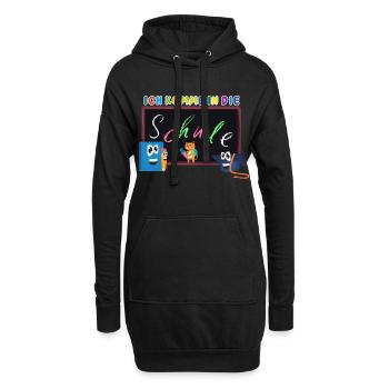 Ich komme in die Schule | Einschulung Schulanfang - Hoodie-Kleid - Schwarz - Vorne