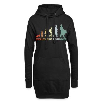 Batteur vintage Evolution - Sweat-shirt à capuche long Femme - noir - Devant