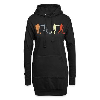 Fußballspieler Zeichnung - Hoodie-Kleid - Schwarz - Vorne