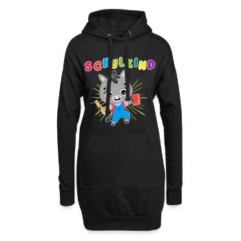 Stilvoll ins Schulleben! Unser Einschulungs-Design - Hoodie-Kleid - Schwarz - Vorne