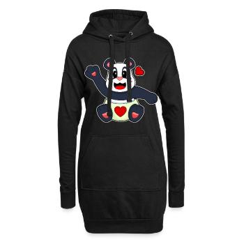 Couche pour bébé panda - Sweat-shirt à capuche long Femme - noir - Devant