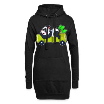 Panda Auto - Hoodie-Kleid - Schwarz - Vorne