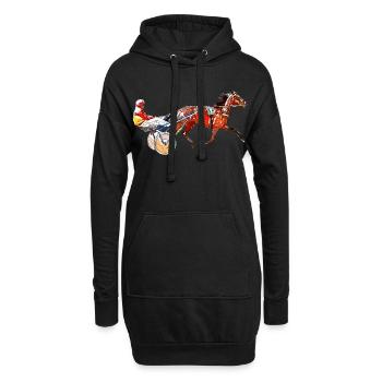 Traber Trabrennen - Hoodie-Kleid - Schwarz - Vorne