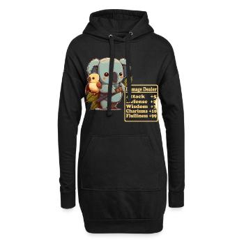 Koala mignon infligeant des dégâts avec des spectacles d’oiseaux - Sweat-shirt à capuche long Femme - noir - Devant