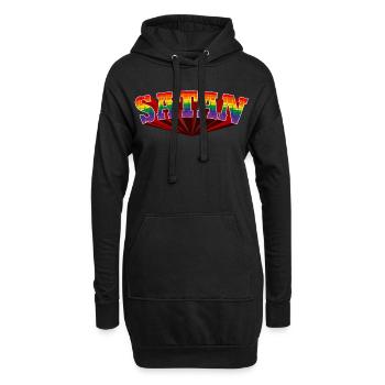 Texte de Satan Rainbow - Sweat-shirt à capuche long Femme - noir - Devant