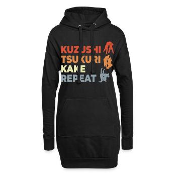 Judo Techniken - Hoodie-Kleid - Schwarz - Vorne