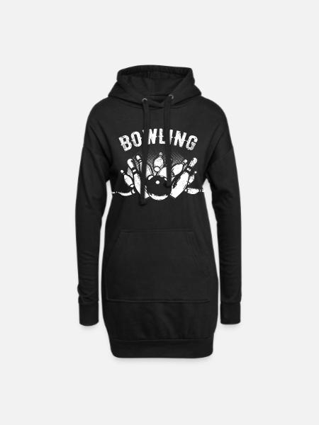 Bowling - Hoodie-Kleid - Schwarz
