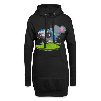 Souris automatique - Sweat-shirt à capuche long Femme - noir - Devant