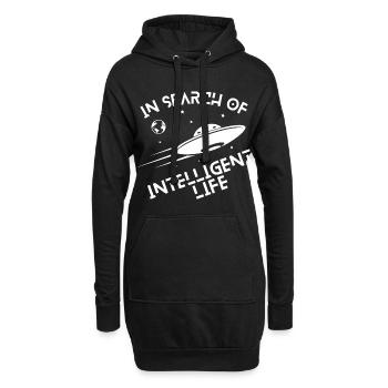 Lustiges Zitat von Außerirdischen Auf der Suche nach intelligentem Leben - Hoodie-Kleid - Schwarz - Vorne