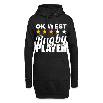 Witziger Rugbyspieler - Hoodie-Kleid - Schwarz - Vorne
