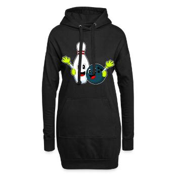 Bowling Bowlingkugel Pin - Hoodie-Kleid - Schwarz - Vorne
