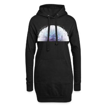 Cybercity - Ville dans la lumière - Sweat-shirt à capuche long Femme - noir - Devant
