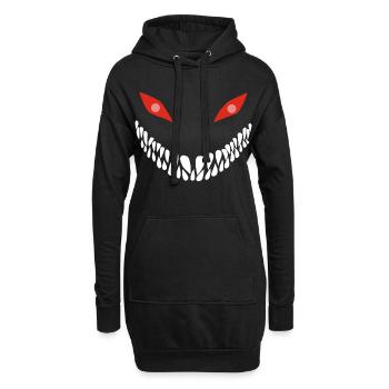 Fleischfressender Lächeln - Hoodie-Kleid - Schwarz - Vorne