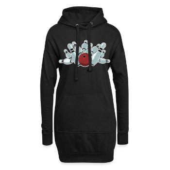 Frappe de bowling - Sweat-shirt à capuche long Femme - noir - Devant