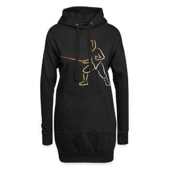 Vintage Fechter - Hoodie-Kleid - Schwarz - Vorne