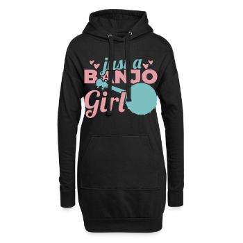 Lustiges Banjo Mädel - Hoodie-Kleid - Schwarz - Vorne