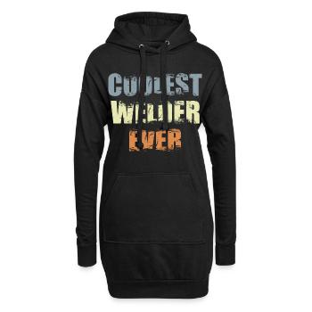 Soudeur cool - Sweat-shirt à capuche long Femme - noir - Devant