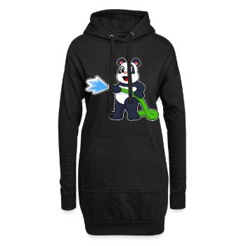 Panda Feuerwehrmann Feuerwehrschlauch Feuerwehr - Hoodie-Kleid - Schwarz - Vorne