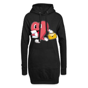 Herz Sekretärin Handtasche Büro - Hoodie-Kleid - Schwarz - Vorne