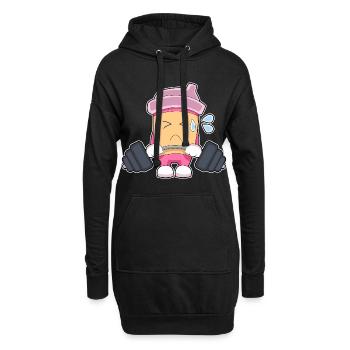Kaffee Bodybuilder Langhantel Bodybuilding - Hoodie-Kleid - Schwarz - Vorne