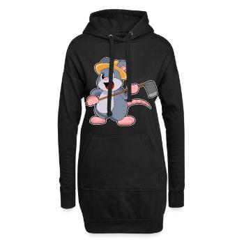 Ferme Houe Éleveur de Souris - Sweat-shirt à capuche long Femme - noir - Devant