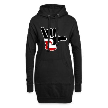 Maori-Flagge Shaka - Hoodie-Kleid - Schwarz - Vorne