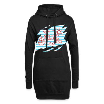 Marin dysorthographique - Sweat-shirt à capuche long Femme - noir - Devant