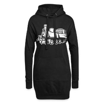 Dampflokomotive Skizze - Hoodie-Kleid - Schwarz - Vorne
