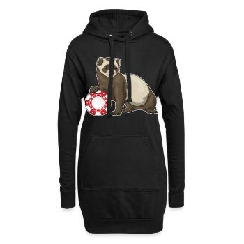 Ferret Poker Jetons de Poker - Sweat-shirt à capuche long Femme - noir - Devant