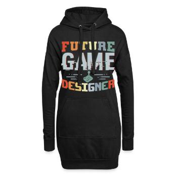 Futur développeur de jeux - Sweat-shirt à capuche long Femme - noir - Devant