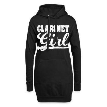 Clarinettiste - Sweat-shirt à capuche long Femme - noir - Devant