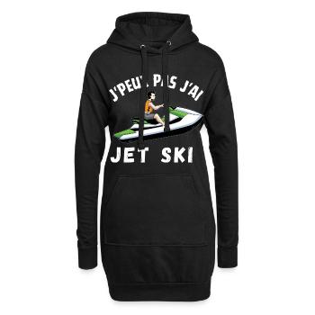 Je peux pas j ai jet ski cadeau humoristique drôle - Sweat-shirt à capuche long Femme - noir - Devant