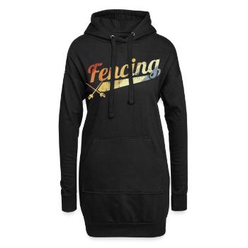 Fechten Vintage Look - Hoodie-Kleid - Schwarz - Vorne