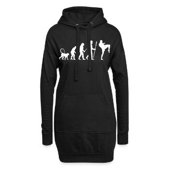 Développement d’un kickboxeur - Sweat-shirt à capuche long Femme - noir - Devant