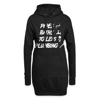 Rohre Bäder Toiletten Sanitäranlagen - Hoodie-Kleid - Schwarz - Vorne