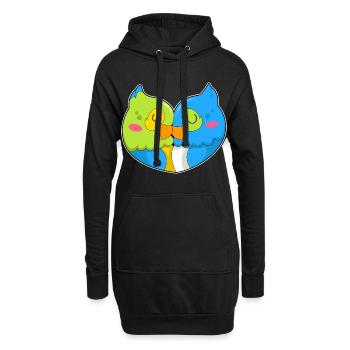 Amour de perroquet - Sweat-shirt à capuche long Femme - noir - Devant