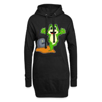 Frosch Halloween Grabstein - Hoodie-Kleid - Schwarz - Vorne
