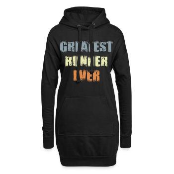 Bester Läufer aller Zeiten - Hoodie-Kleid - Schwarz - Vorne