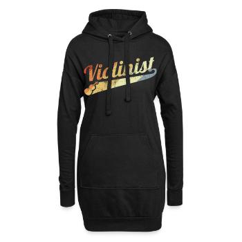 Joueur de violon rétro - Sweat-shirt à capuche long Femme - noir - Devant