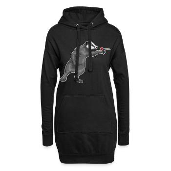 Dachs Dart Dartpfeil - Hoodie-Kleid - Schwarz - Vorne
