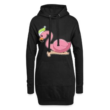Bonnet de nuit Flamingo Sleeping - Sweat-shirt à capuche long Femme - noir - Devant