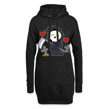 Sensemann Halloween Grab - Hoodie-Kleid - Schwarz - Vorne